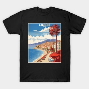 Ajaccio France Vintage Travel Poster Tourism T-Shirt